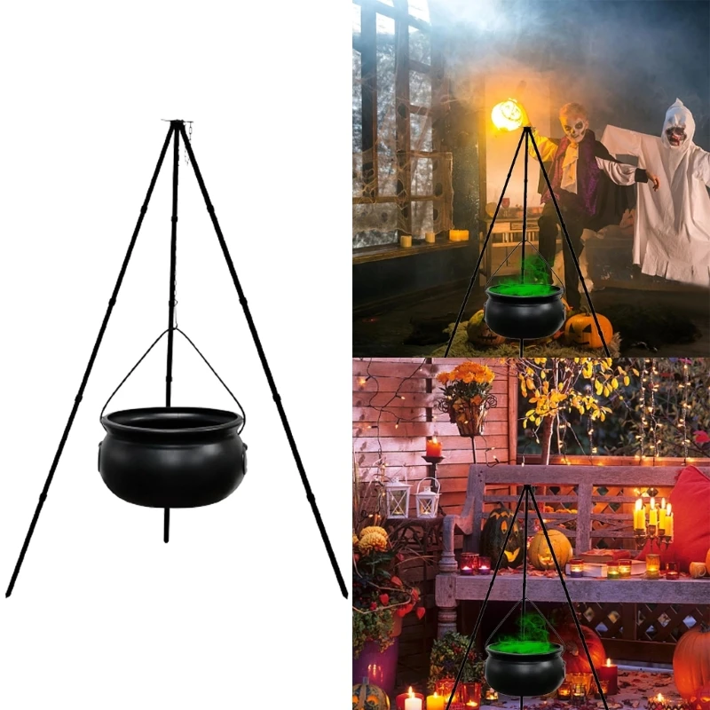 

Halloween Witch Cauldron on Tripod Decor Bowl Decor Candy Outdoor Gathering Compatible for Home Porch Drop Shipping