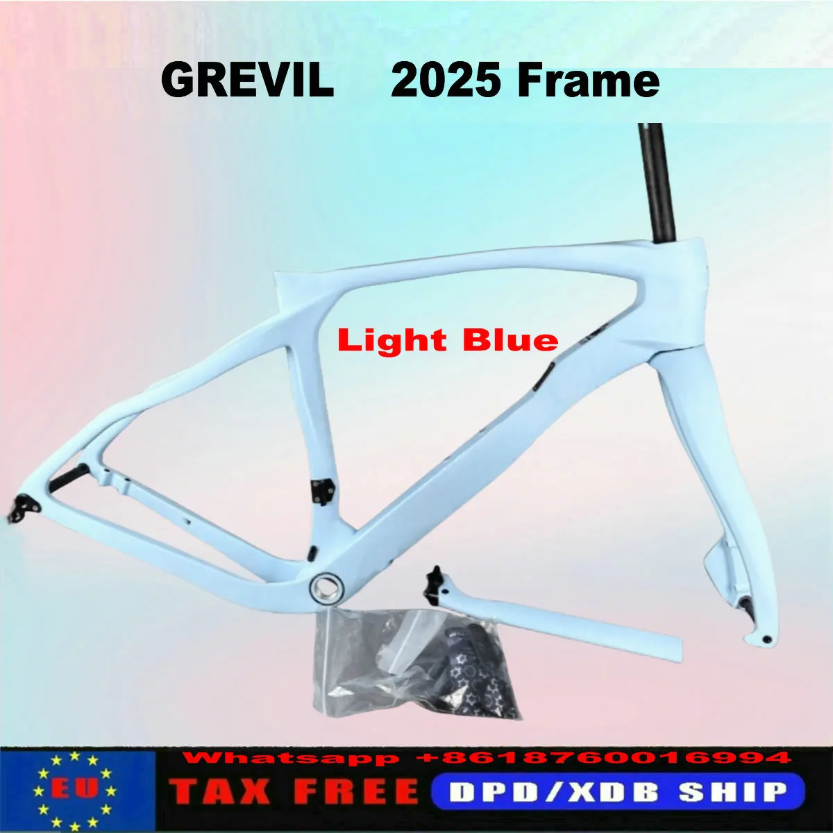 

2025 GREVIL Carbon Frame Dark Blue Road Frameset Matte Disc Brake DPD Taiwan