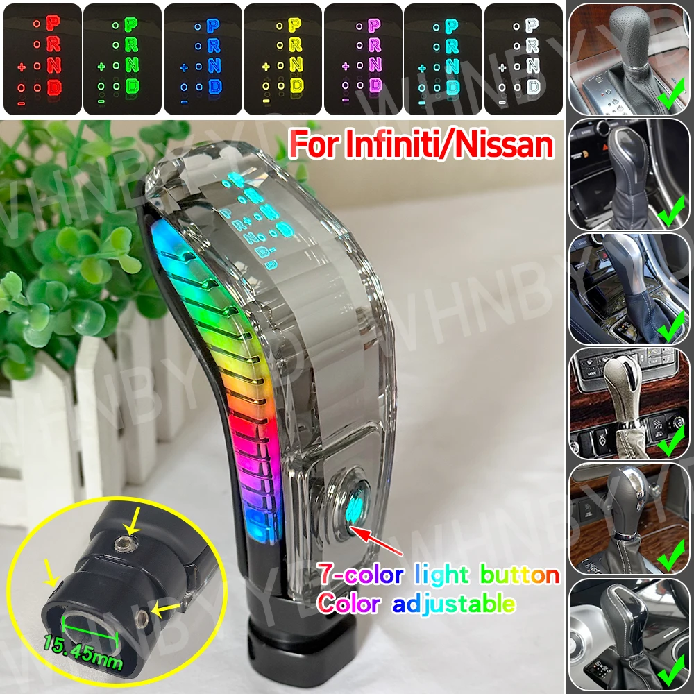 

LED Crystal Shift For Infiniti QX50 Q50L Q60 Q70 QX50 QX60 QX70 QX80 QX JX EX G Automatic Illuminated Shift Knob Lever Gear Head