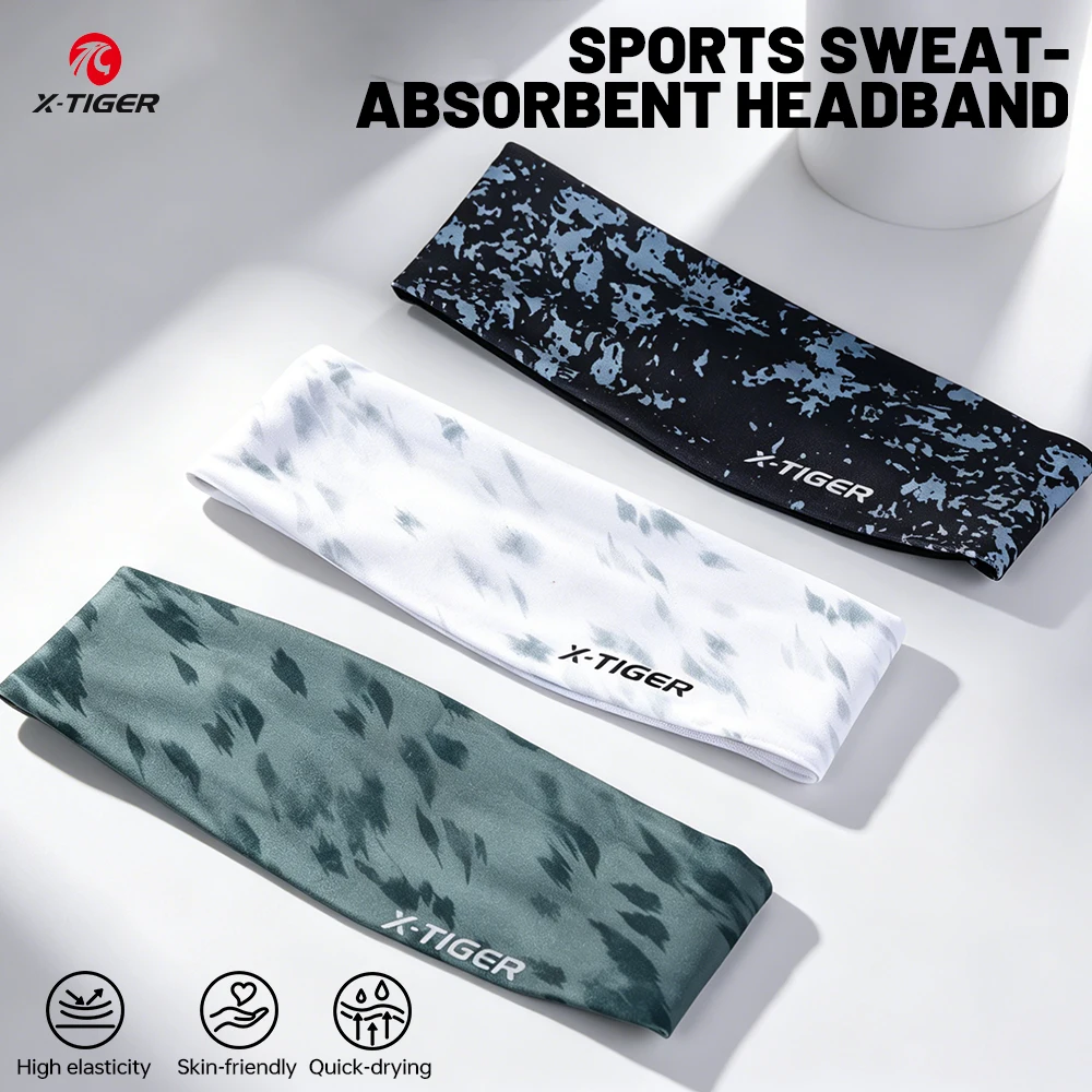 X-TIGER Men Women Sports Headband Sweatband Breathable Cycling Hairband Summer Cycling Running Gym Head Band Elastic Sweatband