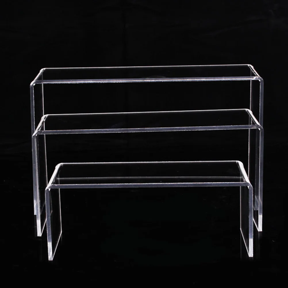 

3Pcs Acrylic Storage Shoe Display Shelves Clear Organizer Rack for Makeup Lipsticks Foundations Blush Eyeshadow