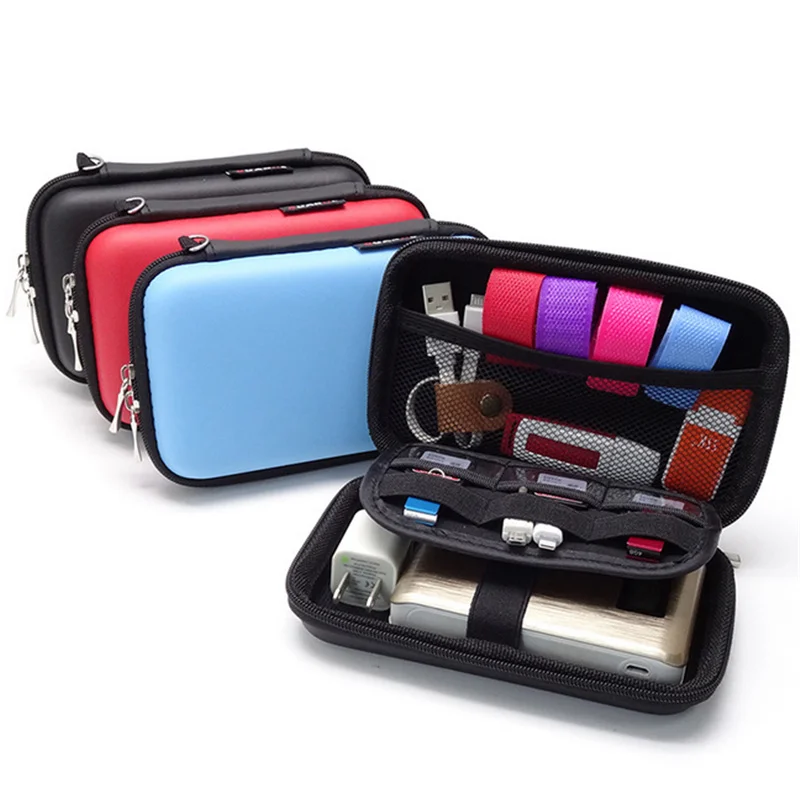 Bolsa de viaje para dispositivos digitales, Kit de estuche para dispositivos móviles, Cable USB, línea de datos, bolsa de inserción de viaje, bolsa de Gadget