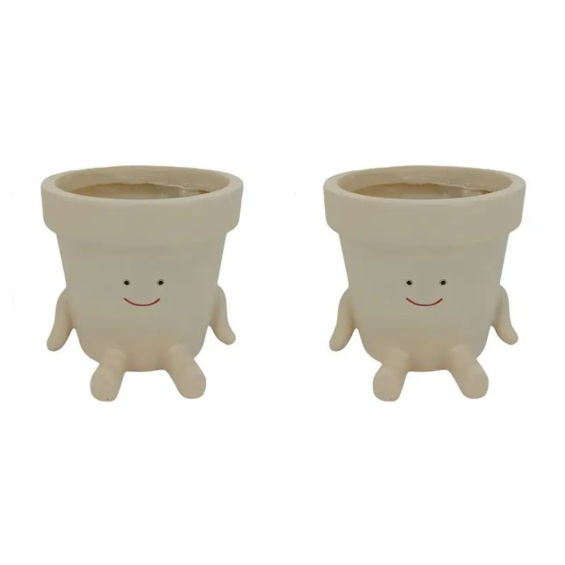 

【COMELY】2X горшок для цветов с улыбкой на лице, забавный горшок для растений для комнатных и уличных растений, милые горшки для головы, уникальный цветочный горшок для лица B