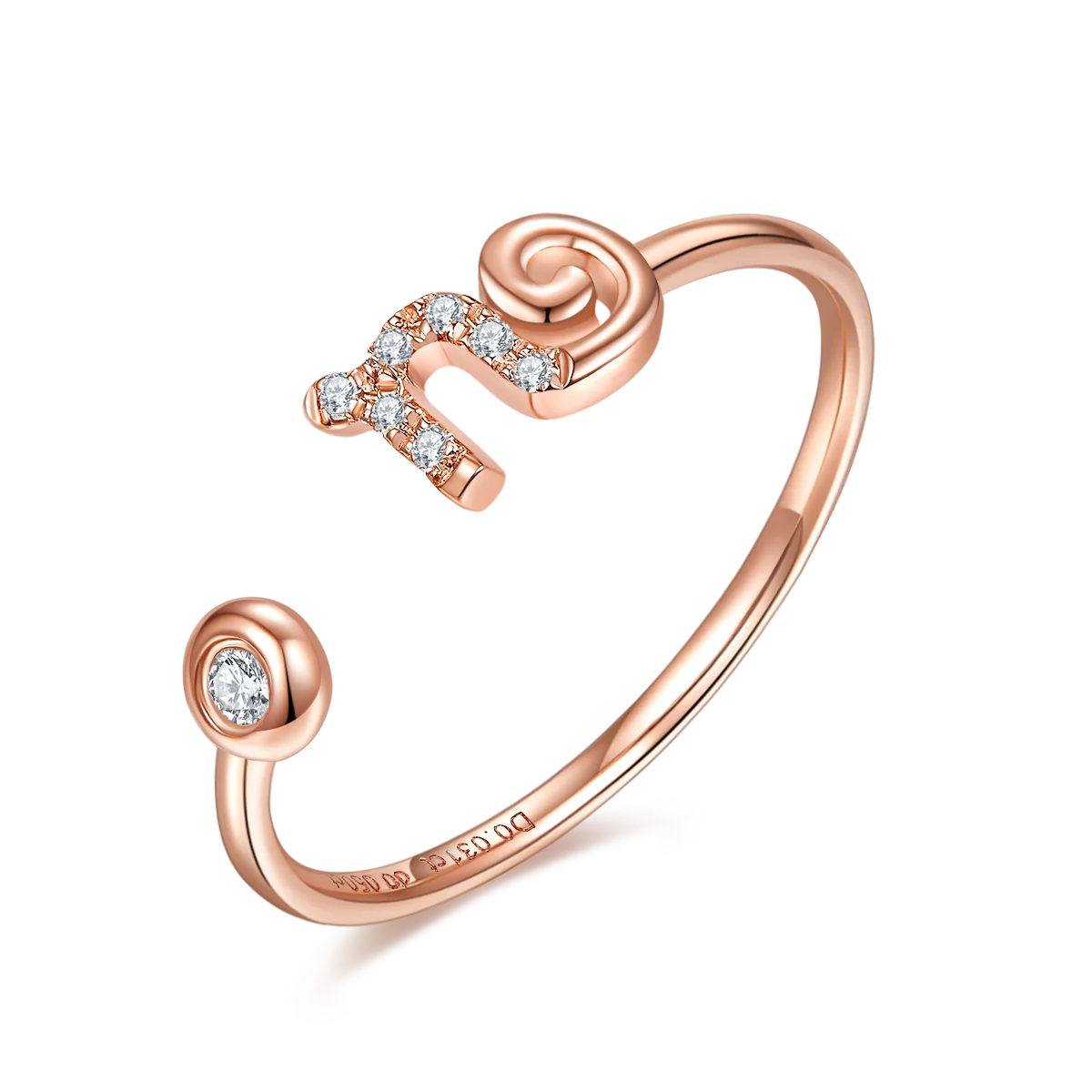 

Fine Jewelry Capricorn Sign Series 18K Rose Gold DEF VVS Lab Grown Diamond Rings For Women