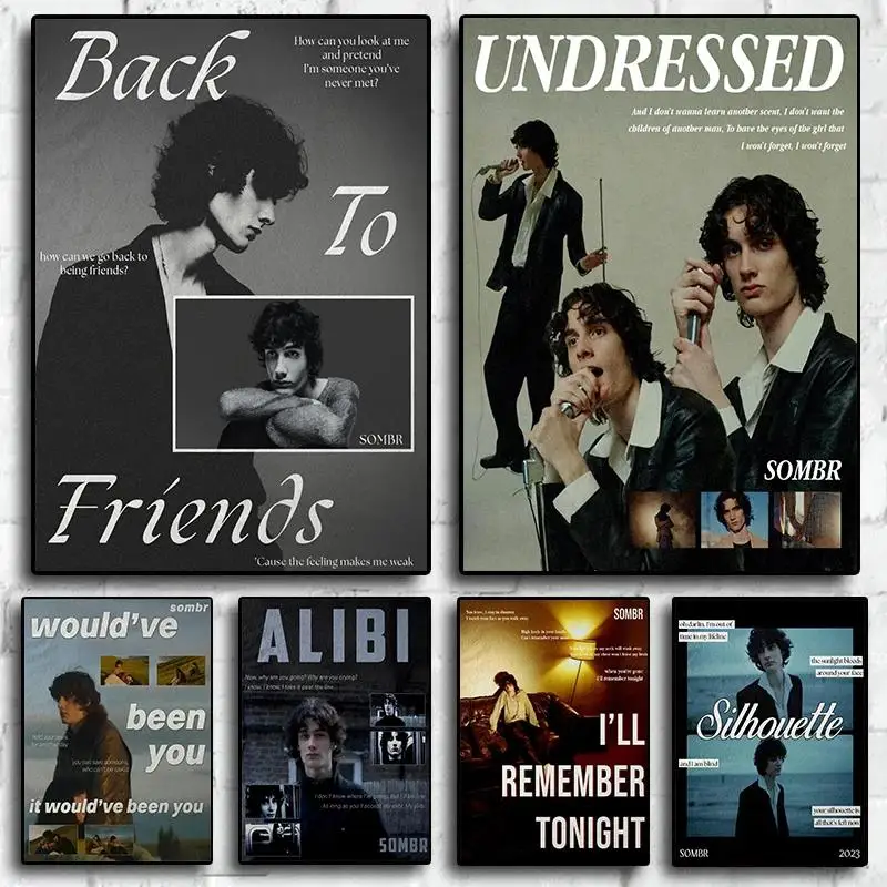 Indie Singer Sombr Back To Friends Aesthetic Music Lyrics Poster Canvas Art Wall Decor for Home Room Gift
