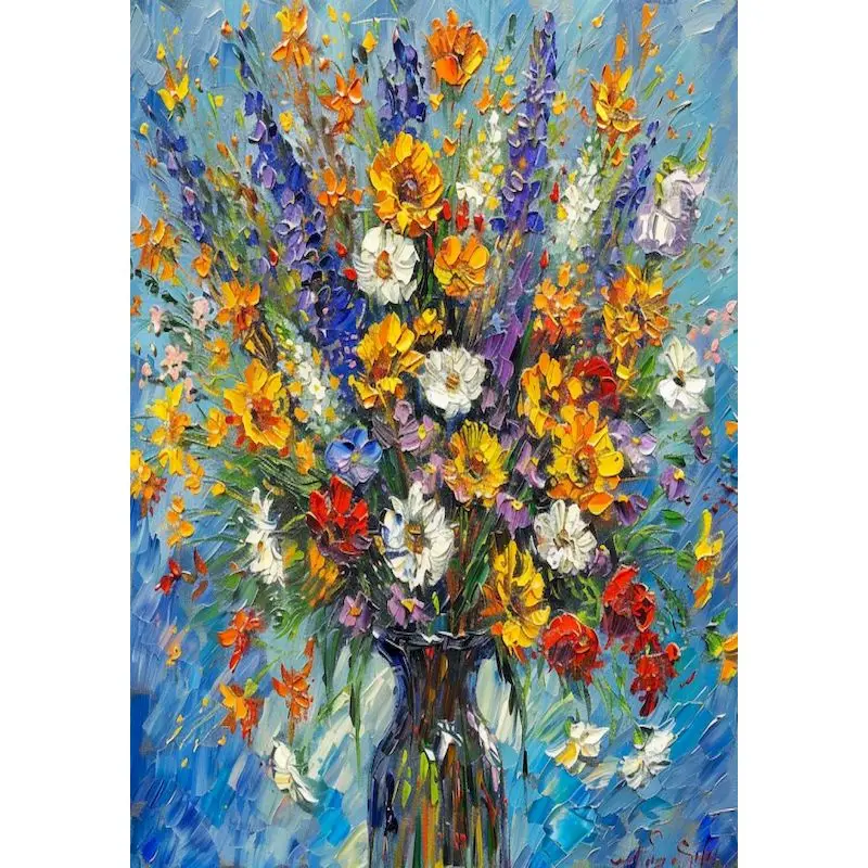 

GATYZTORY Acrylic Painting By Numbers Flower Vase Handpainted Painting Numbers Adults Crafts Diy Gift Wall Decors Cavas Painting