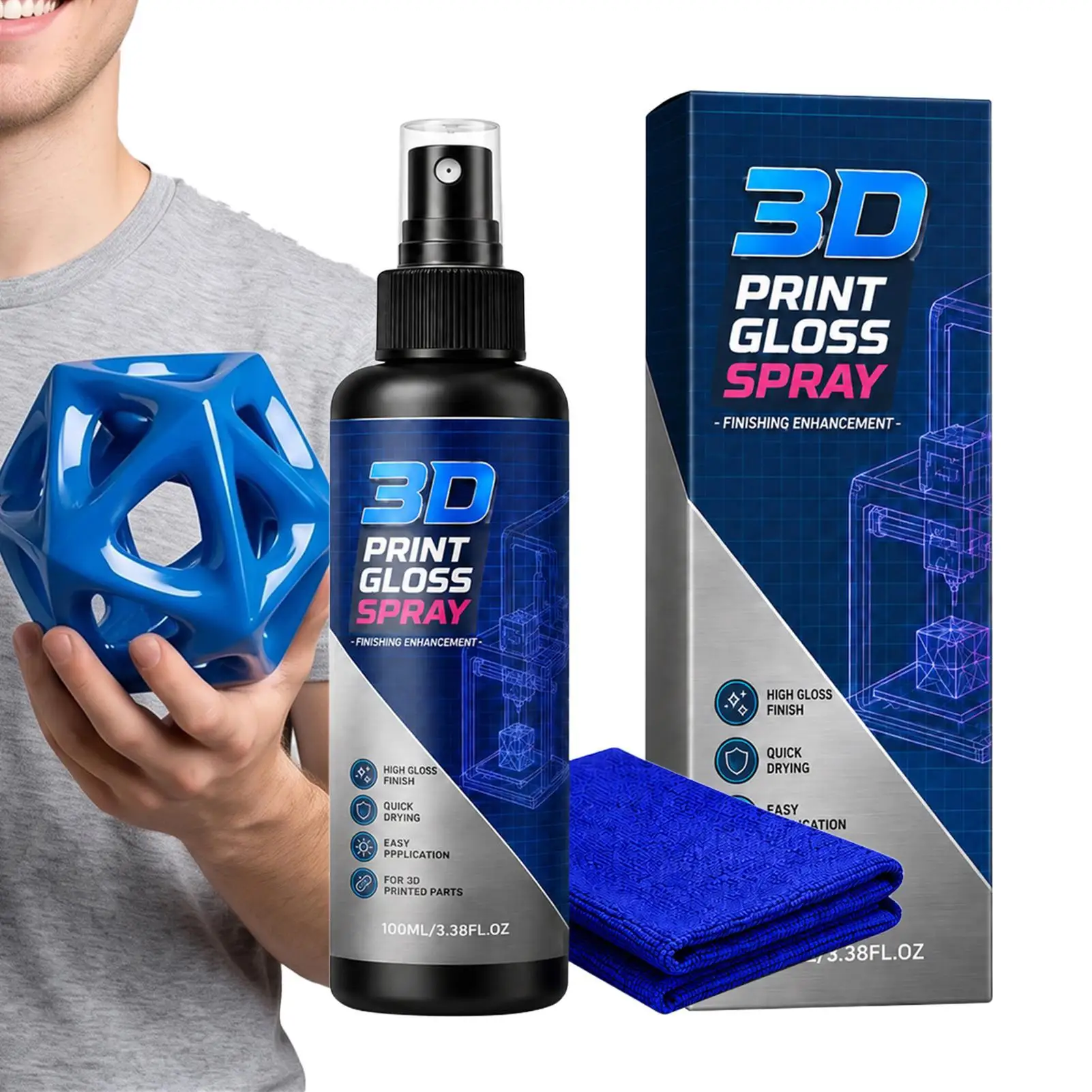 3D Print Gloss Varnish Transparent Shine Top Coat for Figurine Statue Resin Model, Dustproof Gloss Restorer Sealer