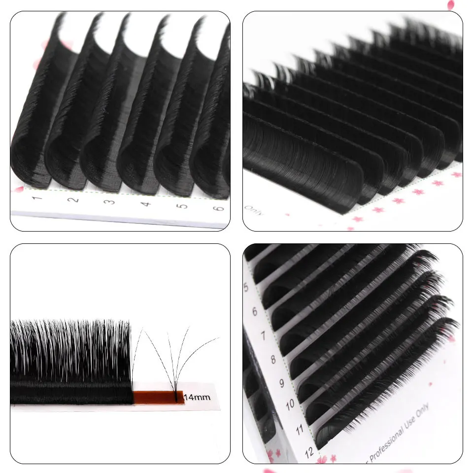 AGUUD Easy Fan Lashes Matte Dark Black Volume Extension 8-15mm Mix Mega Wimpern Blooming Fans Wimpernverlängerung Make-up Cilios – Detail 11