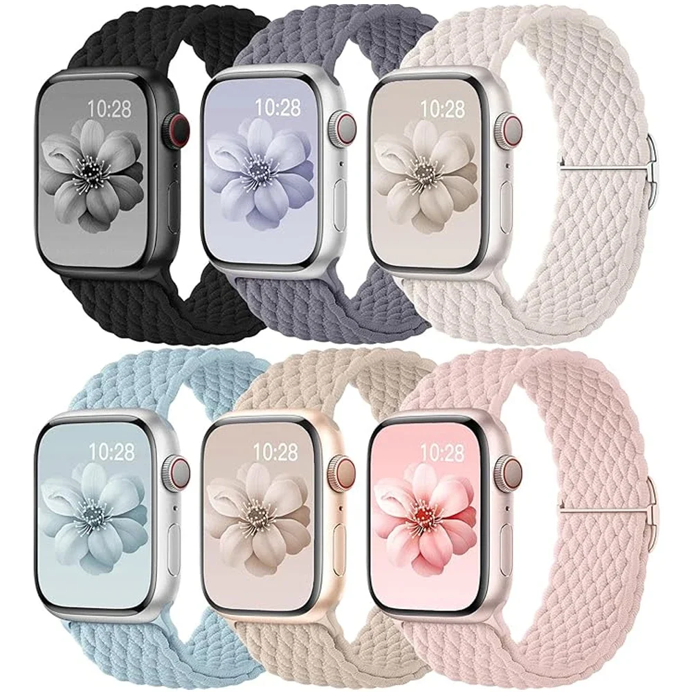 Braided Nylon Strap for Apple Watch Band Ultra 4 3 2 49mm Series 12 11 10 46mm 42mm 44mm 40 41mm Bracelet IWatch 9 8 7 6 SE 5