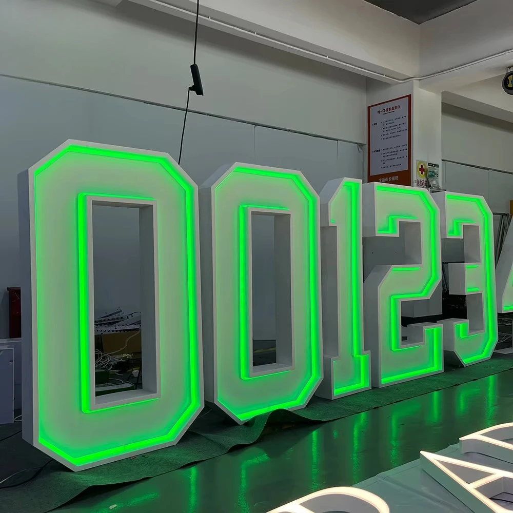 Custom Neon Marquee Digital Sign Light Emitting Diode Outdoor Marquee Sign Large Metal Letters