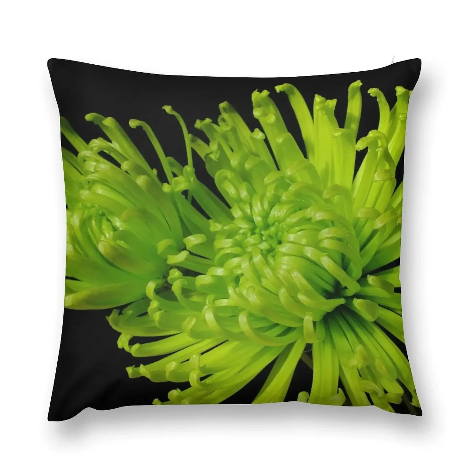 

Green Chrysanthemum Throw Pillow christmas cushions covers Room decorating items bed pillows Rectangular Cushion Cover pillow