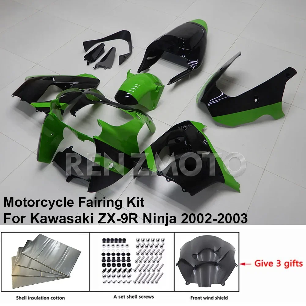 Acessorios Para Moto Fairing ABS Plastic Body Kit Set For Kawasaki Ninja ZX-9R 2002-2003 Full Decoration Guard Plate K0918-105a