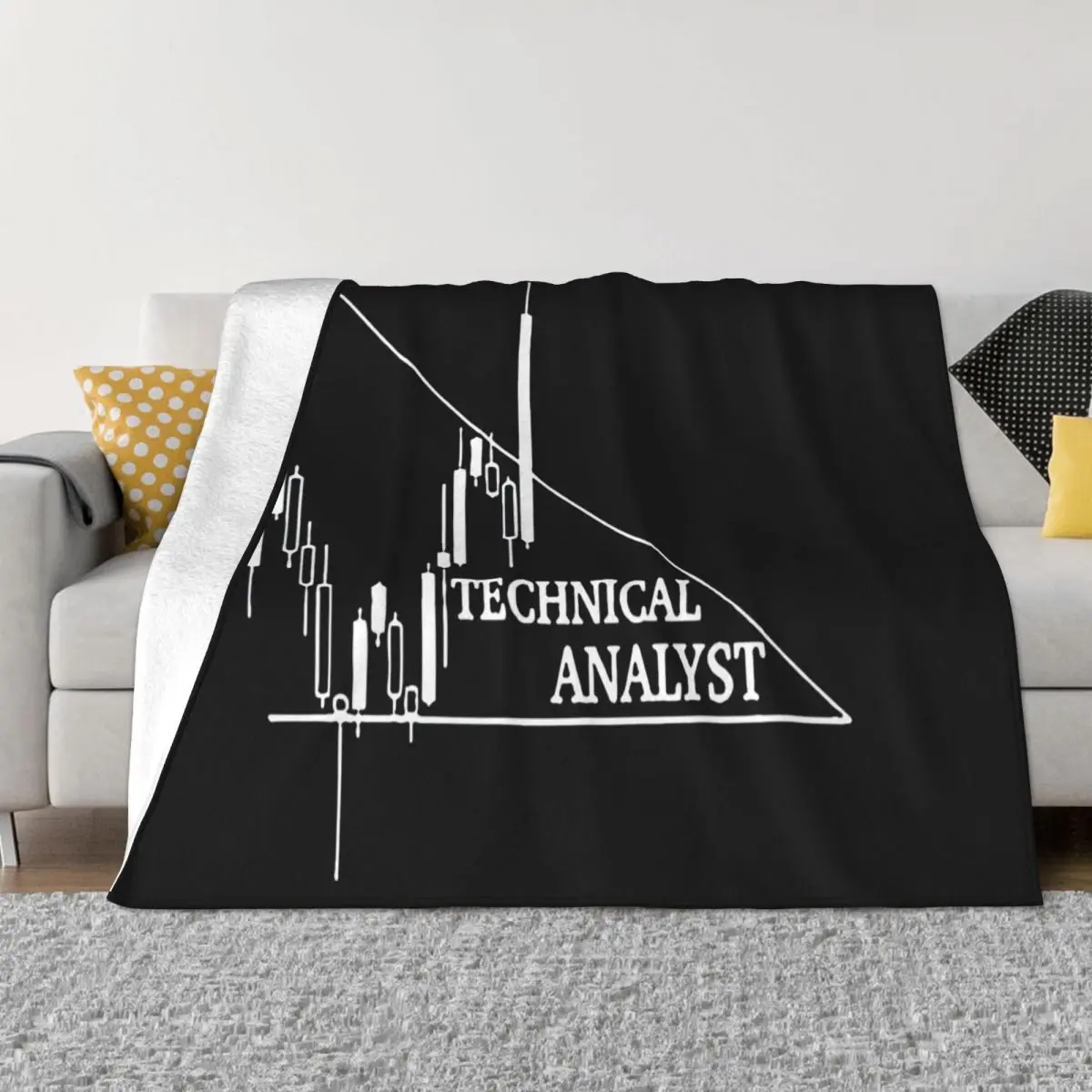 Custom Forex Technical Analyst Men Round Collar Classical Sunlight Urban Gris Kawaii Hiphop 015330 Throw Blanket