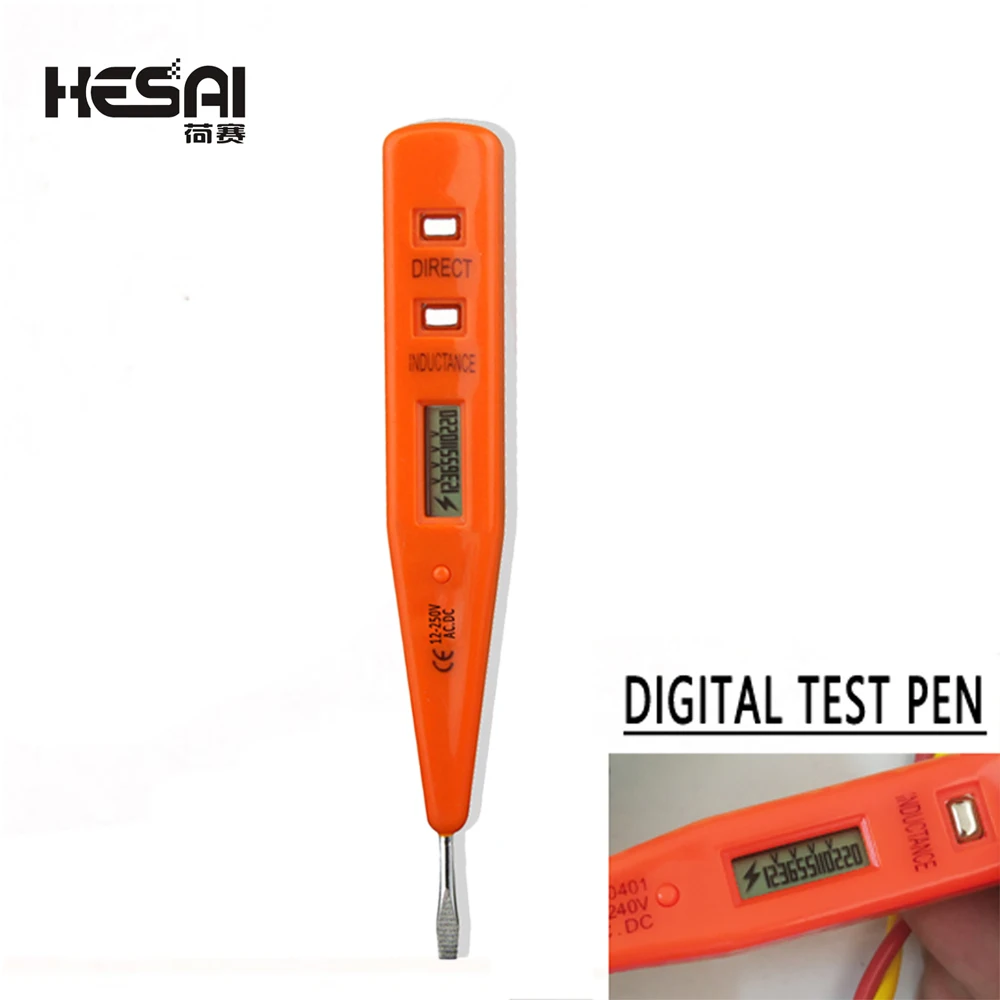 90-1000V Non-Contact/Touch Socket Wall AC Power Outlet Voltage Detector Sensor Tester Pen LED Light AC 110V-220V Test Pen