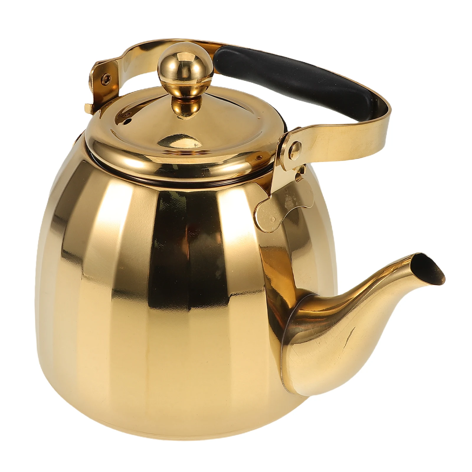 

Stainless Steel Teapot 1.5L Infuser Tea Kettle Handle Boiling Water Home Restaurant Outdoor Kitchen Brewing Camping Coffee Pot