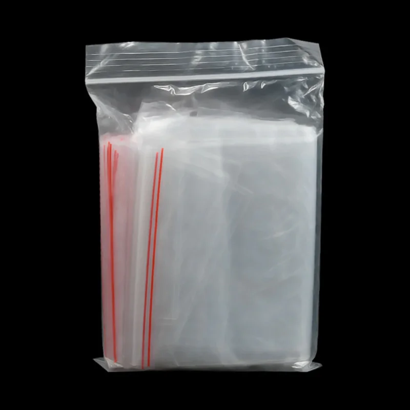 100 pcs/pack Small Zip Lock Plastic Bags Reclosable Transparent Bag Vacuum Storage Bag Clear Bags Thickness