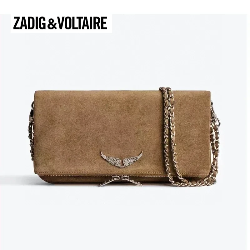 2025 zadig bag Luxury ZADIG & VOLTAIRE Women Wings Classic ZV Bags Vintage Black Rocky Studded Shoulder Crossbody Party Sachet