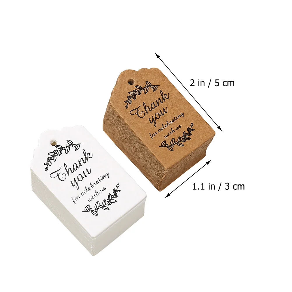 

200pcs Decorative Paper Gift Birthday Wedding Party Favor With String Thank You Tags For Teacher Appreciation Handmade Crafts