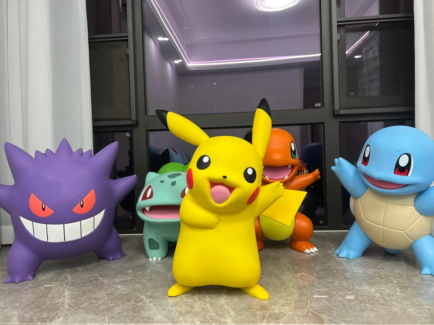 

Funism Large Size Pokemon Action Figure Set - Charmander Squirtle Bulbasaur Gengar Anime Collectible Toys Gift For Fans