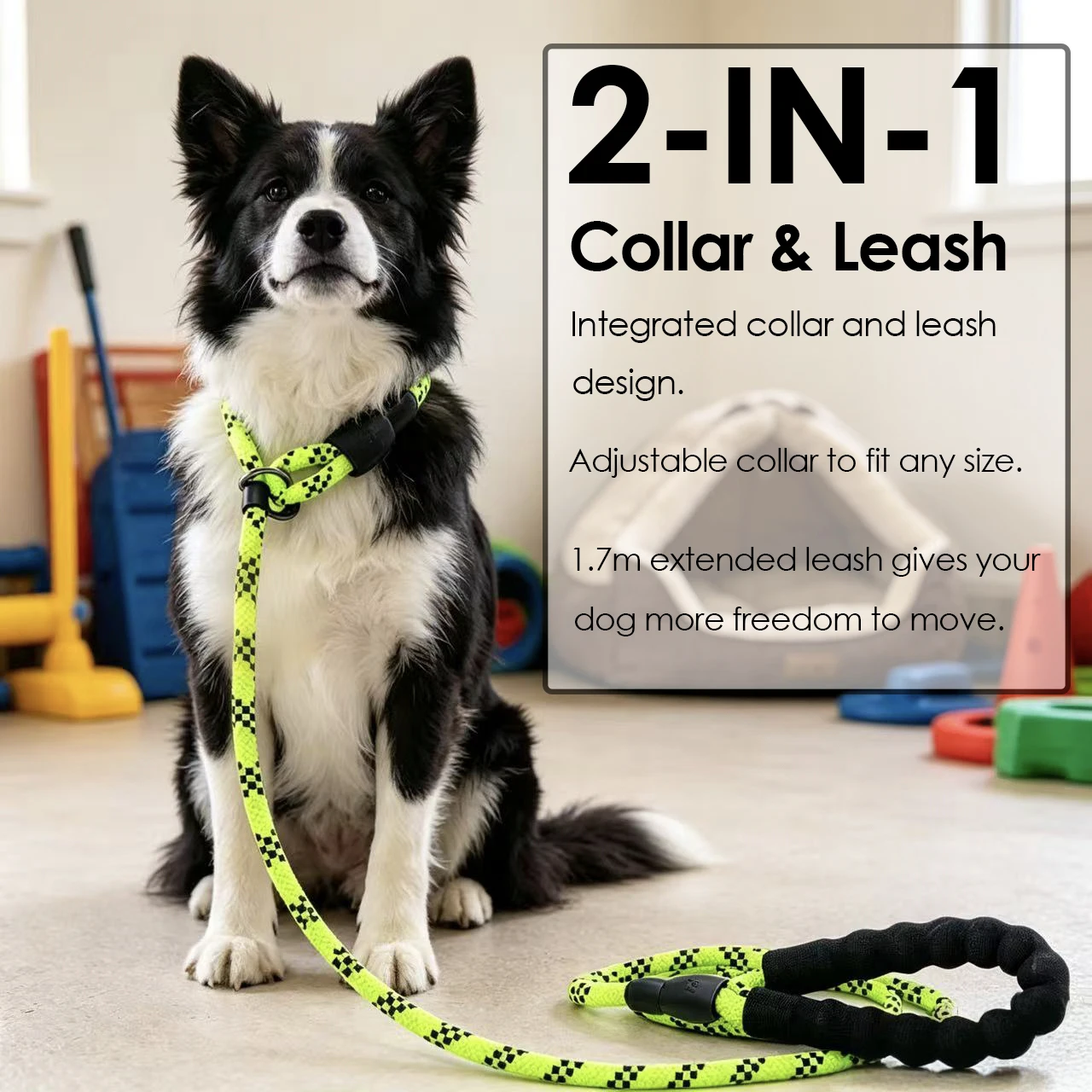 

Slip Rope Dog Leash Training 1.7M Adjustable Loop Collar Heavy Duty Braided Rope for Medium Dogs Outdoor Walking Pet Supplies