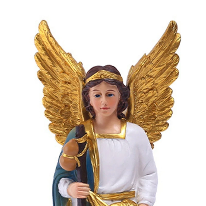 Christian Angel Holding Flower Figurine Holy Figure Bedroom Living Room Office 45BE