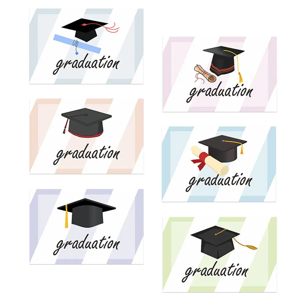 

6 set Graduation Themed Greeting Cards Decorative Graduation Season Gifts For Graduates Creative Celebration Cards Exquisite