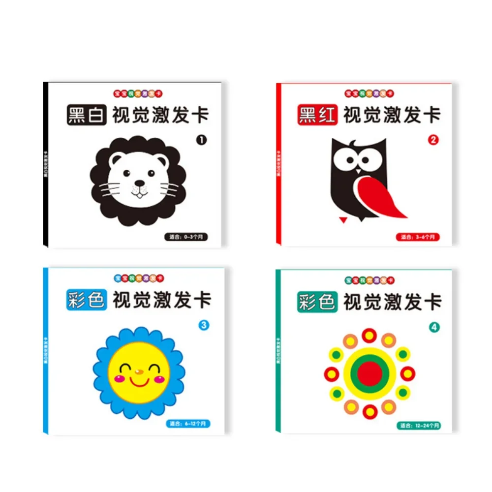 Montessori Baby Visual Stimulation Card Toy Black and White Flash Cards High Contrast Visual Stimulation Learning Toys for Baby