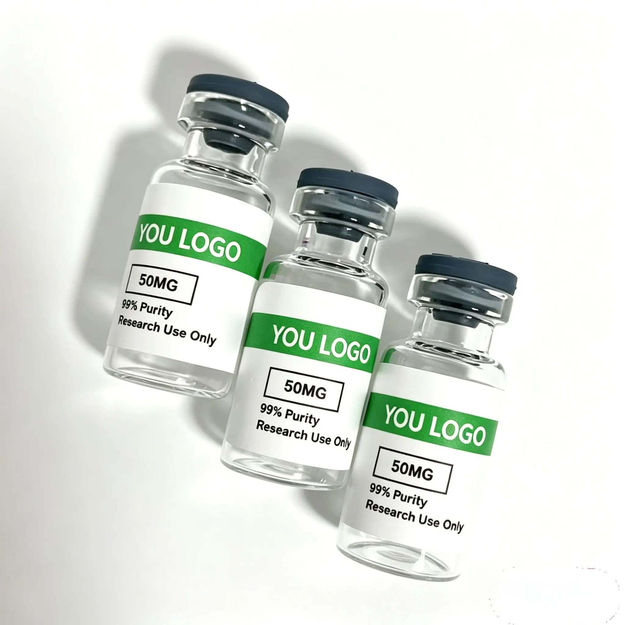 Custom Logo Peptide Vinyl Stickers Waterproof Bottle Labels for 3ml 10ml 15ml Cosmetic Vials