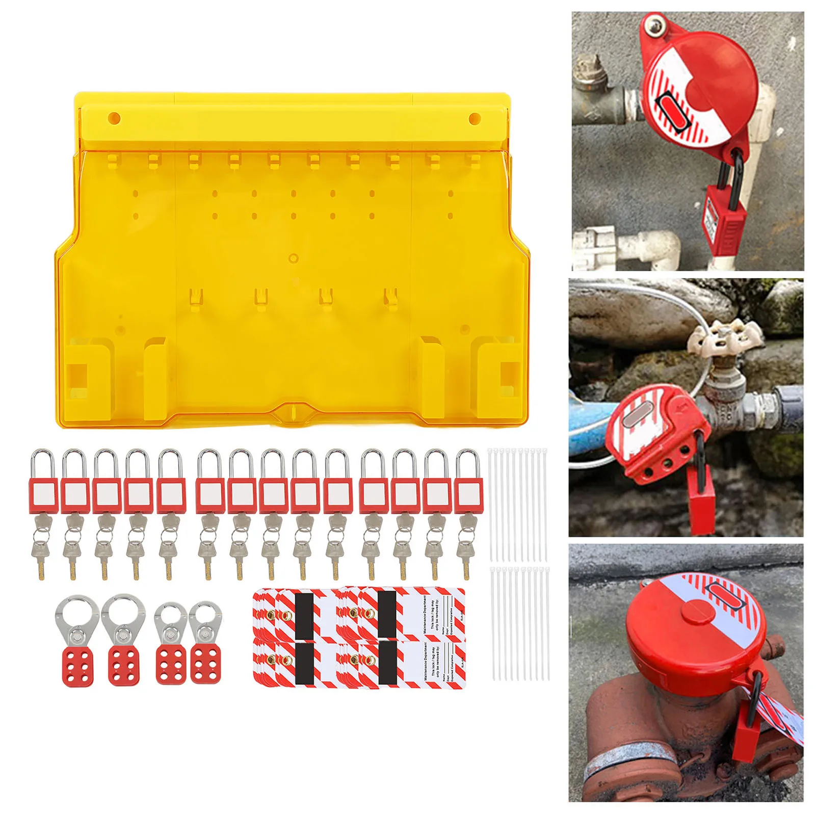 

Padlocks Keys Station Wall Fixing Lockout Tagout Station Lockout Safety Supply Visual Cover Prevent Lost with Hasps for Factory