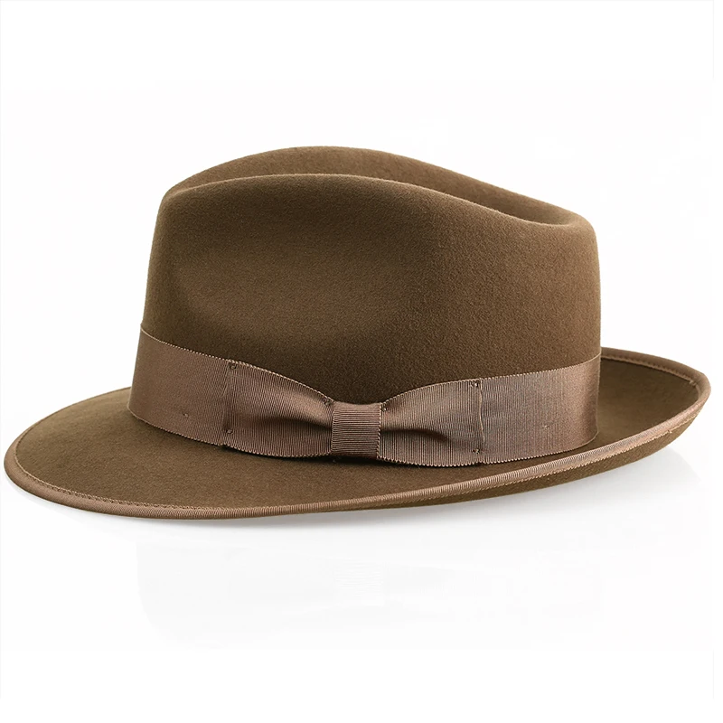 100 % Wolle Herren Filzhut Retro-Stil Weiß Braun Kaffee Schwarz Farbe Panamahut Damen Elegantes Kirchenkleid Formelle Kappe – Detail 10