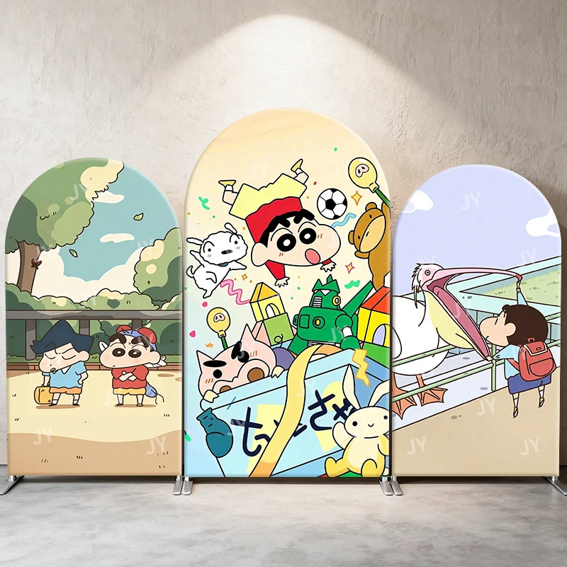 

Crayon Shin Chan Fun Doodle Theme Arch Backdrop Cover Action Kamen Background For Kids Birthday Baby Shower Party Decoration