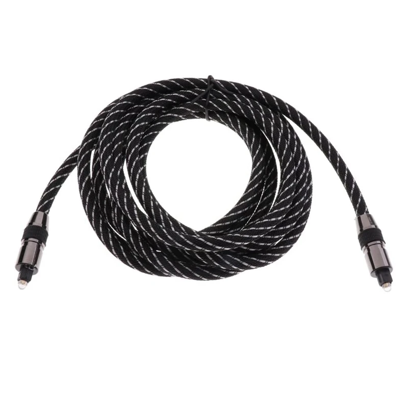 Premium Digital Fiber Optic Cable, Black Plated, Networked Audio Optical Cable, OD7.0 - Black 3Meters