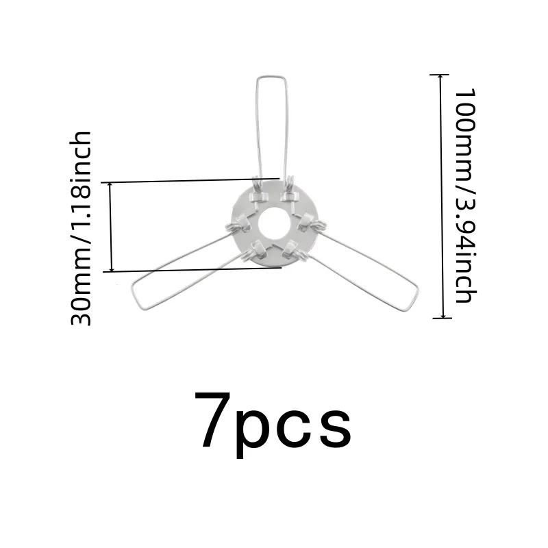3-Fork Stable Design 100mm-Fork Lamp Spring Clips, 7 pcs, Home Lighting Installation, Multipurpose Versatile Durable