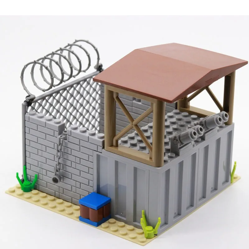 Building Blocks Compatible With Major Brands DIY Educational Model Bricks Military Game Scene MOC Tower Outpost Prison Toys