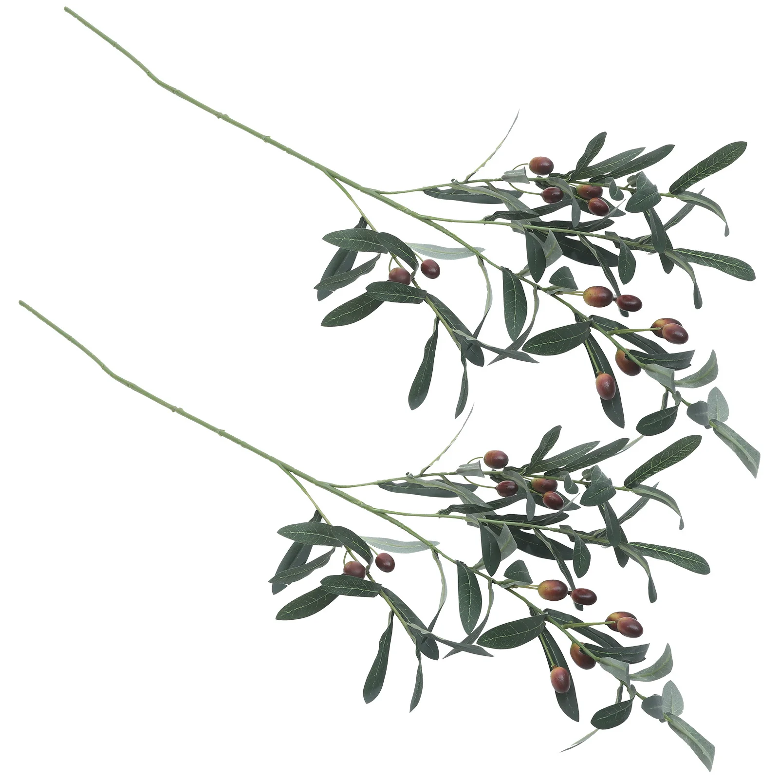 2 uds decoraciones ramas de olivo artificiales tallos aceitunas árbol falso ramas simuladas