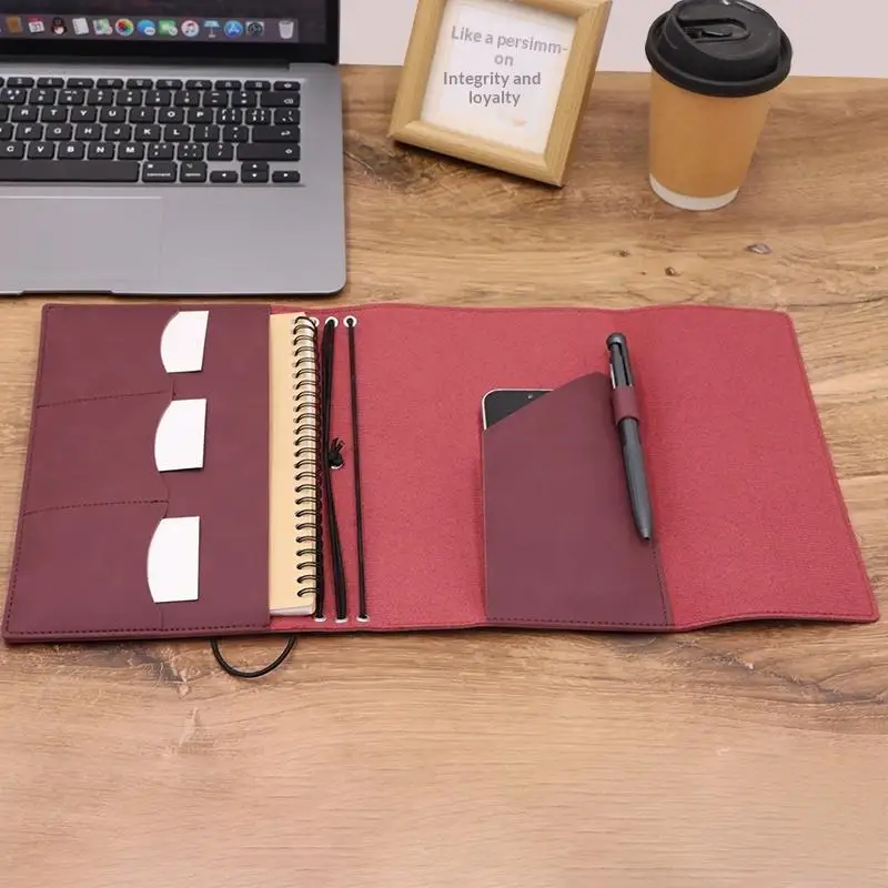 New Refillable Notebook Organizer Compact Crazy Horse Leather Binder Vintage Journal Cover Vintage Loose Leaf Notebook For Hobby
