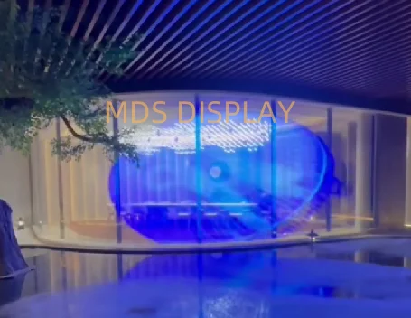 MDS P4 Schermo di visualizzazione a LED COB trasparente di alta qualità 640mm * 240mm Vetro commerciale facile da attaccare ad alta visibilità