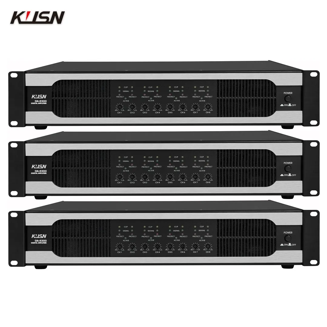300Wx8 8 Ohm  Professional CLASS D Digital Amplifier Stereo Power Factor Correction High-End Large Performances Bars Party