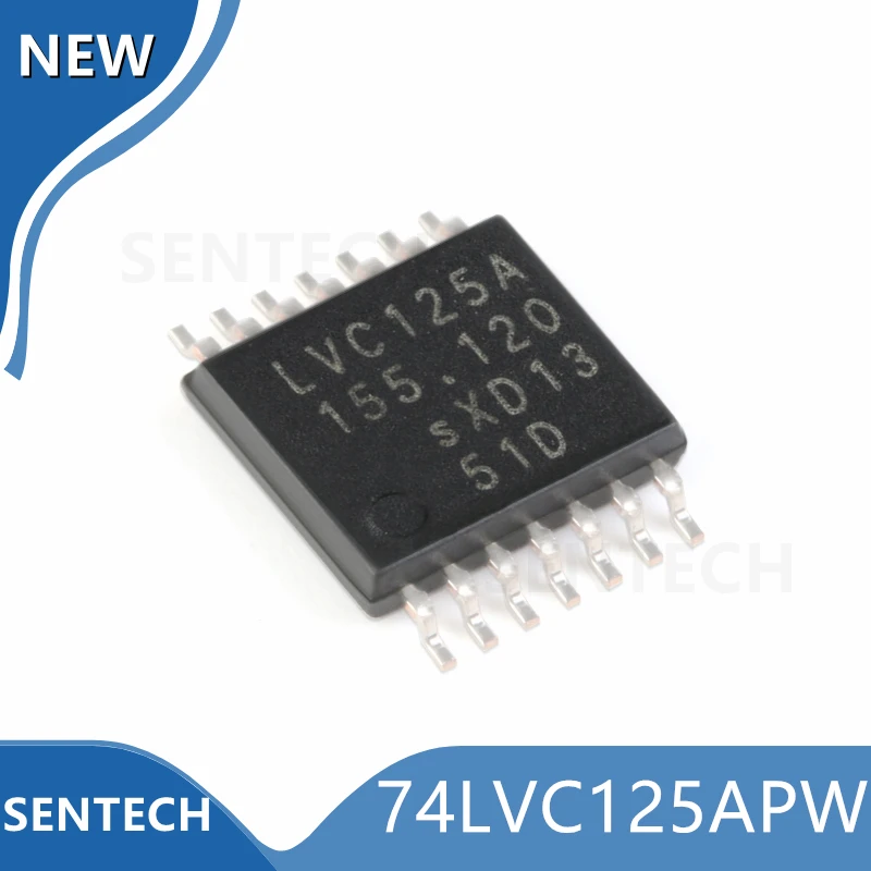 10PCS/LOT 100% New Original 74LVC125APW TSSOP-14 (LVC125A) Quad buffer/line driver with 5V tolerant input/outputs; 3-state