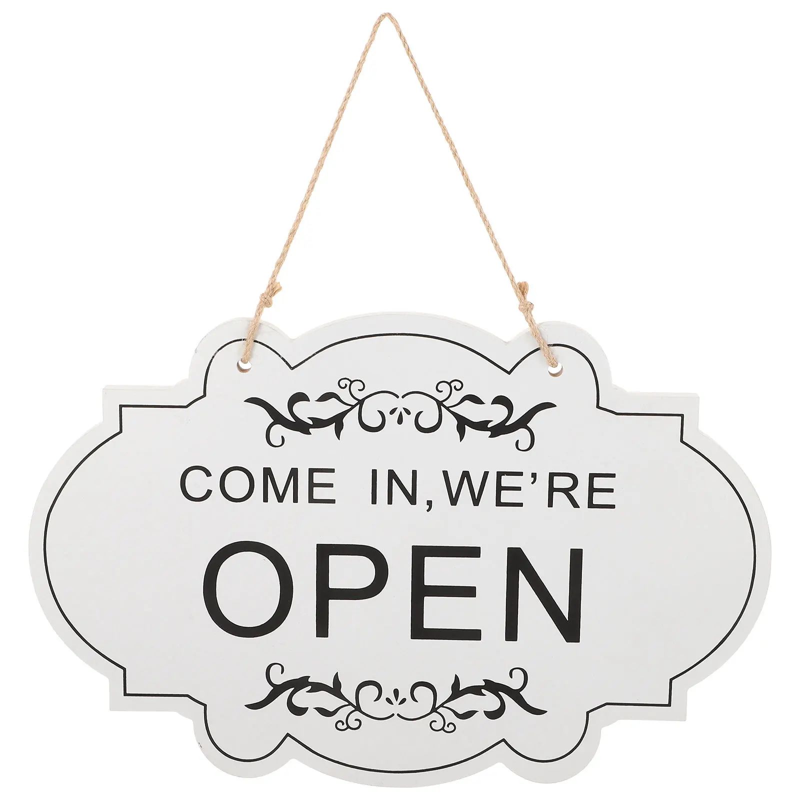 

Double Sided Open Closed Sign Wooden Hanging Door Decor for Residential Entryway Door Hanging Sign