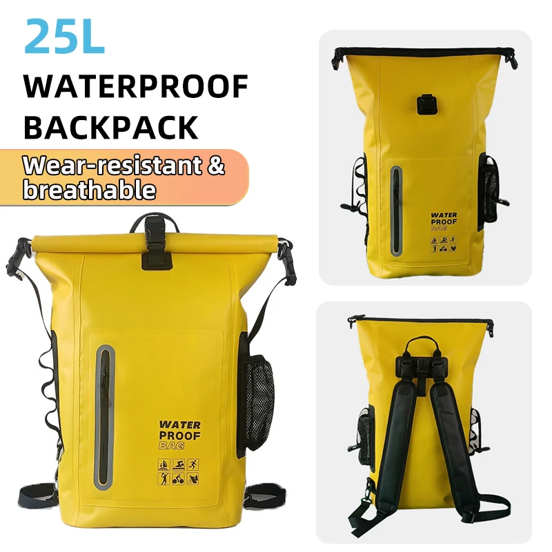 

25L Swimming Backpack 500D PVC Waterproof Dry Bag Waterproof Shoulder Trekking Drifting Rafting Surfing Boating Camping Bag