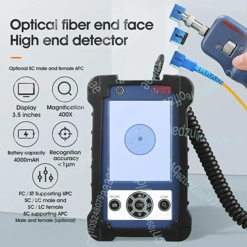 AUA-400 Fiber Optic Inspection Microscope Probe with 3.5 inch Display Screen Monitor