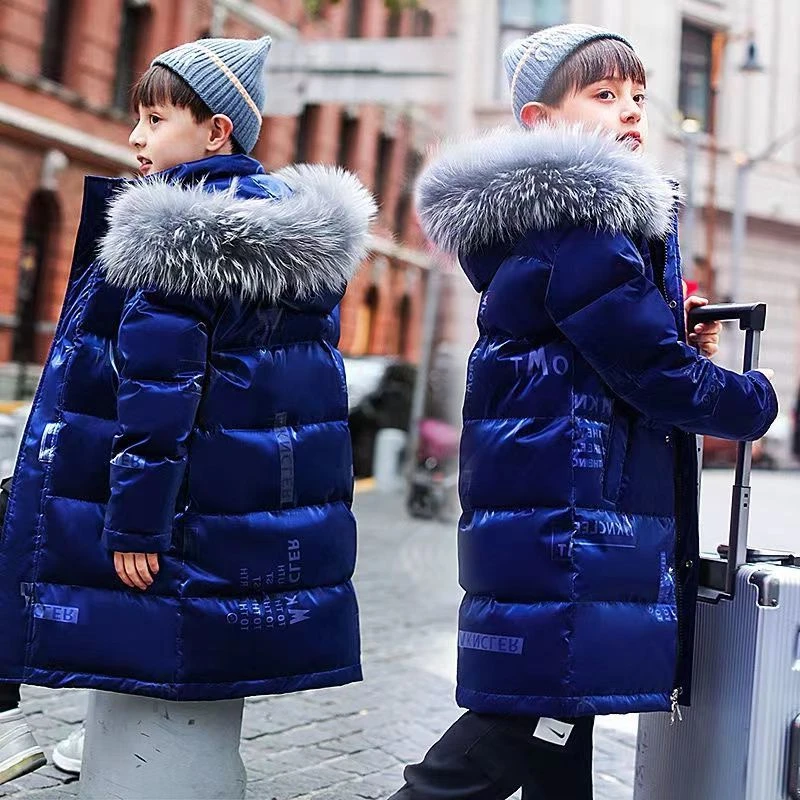 

Big Boys Jacket Autumn Winter Thicken Warm Teenager Kids Jackets Fashion Long Style Zipper Hooded Boys Coat 4 6 8 10 12 14 Years