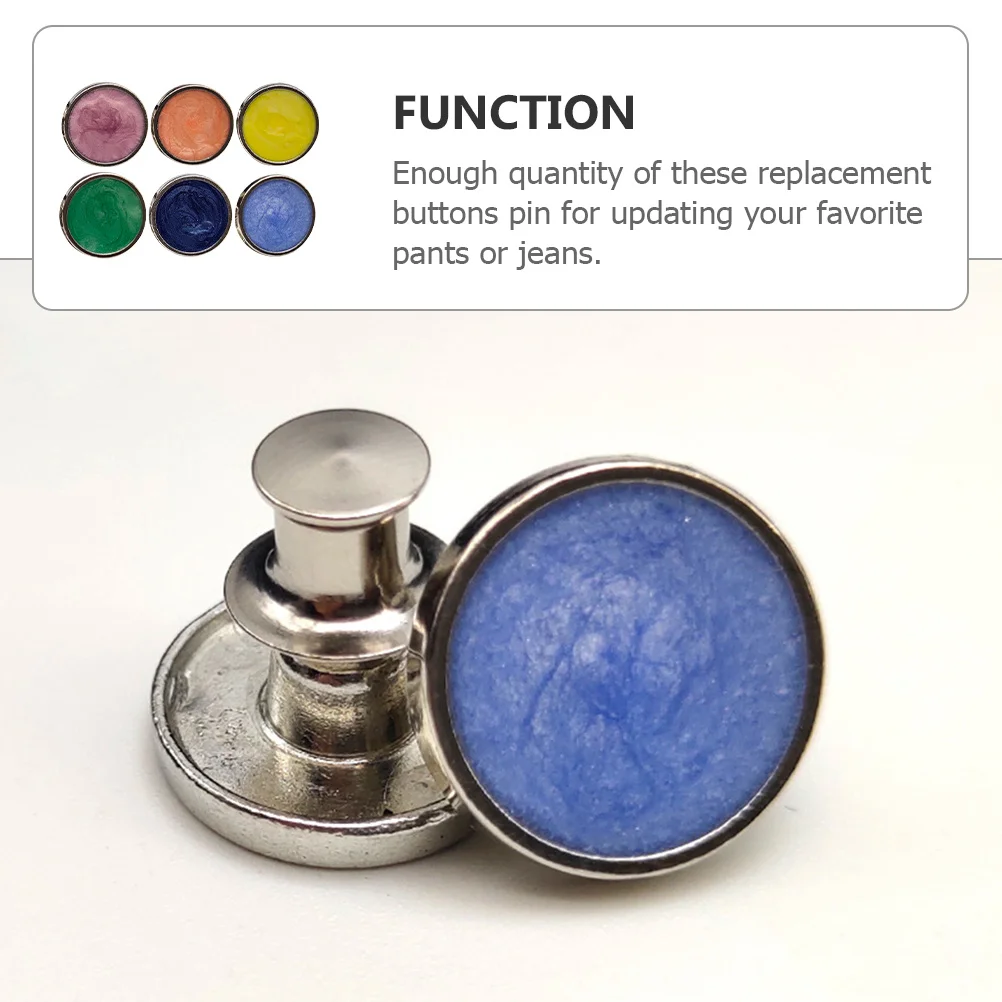 

6Pcs Button Pin Removable Jean Adjustable Instant Waist Extender Reusable for Work Special Occasions No Screw Button
