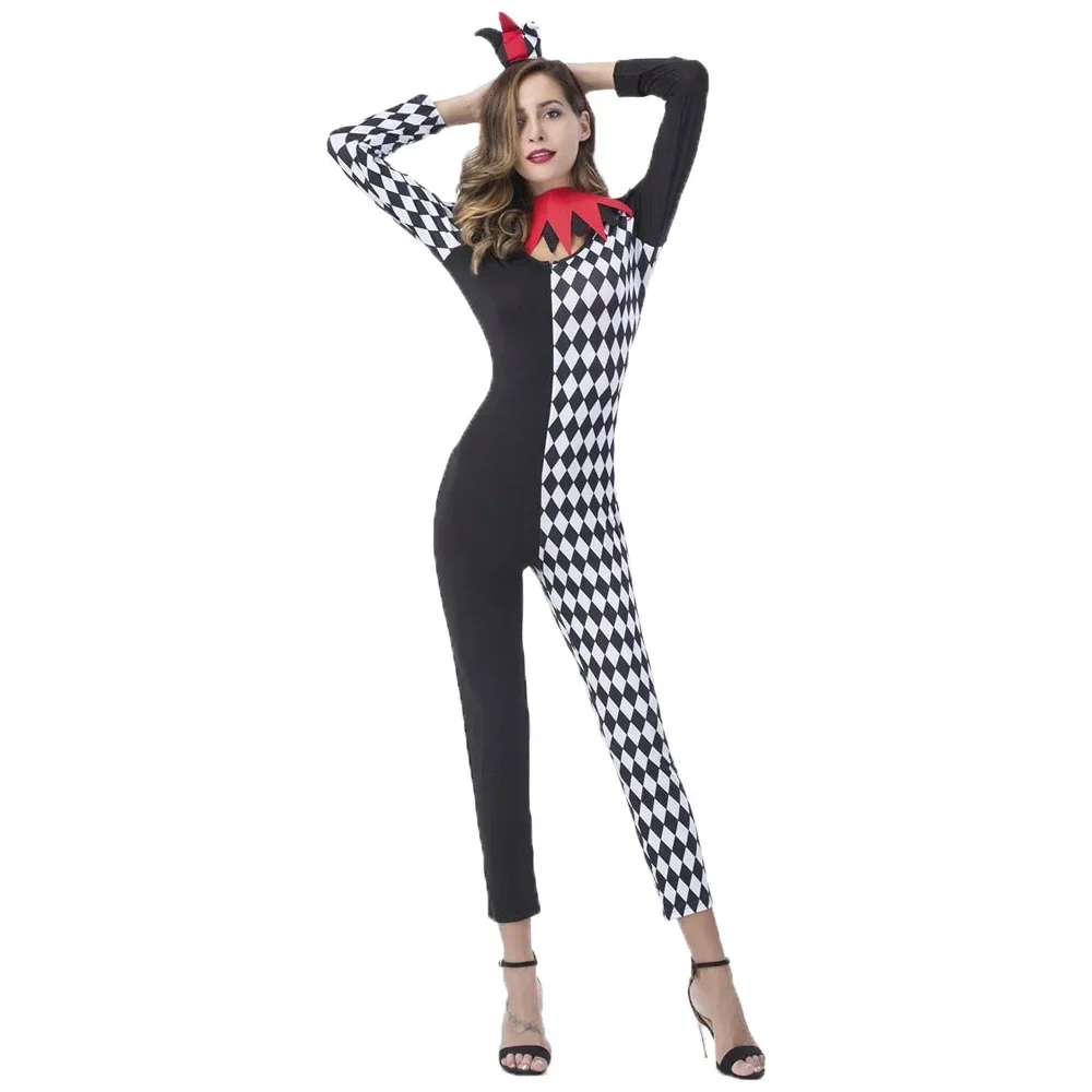 

Women's Circus Clown Costume Magician Cosplay Jumpsuit Carnival Party Halloween Purim Fantasia Dress Up
