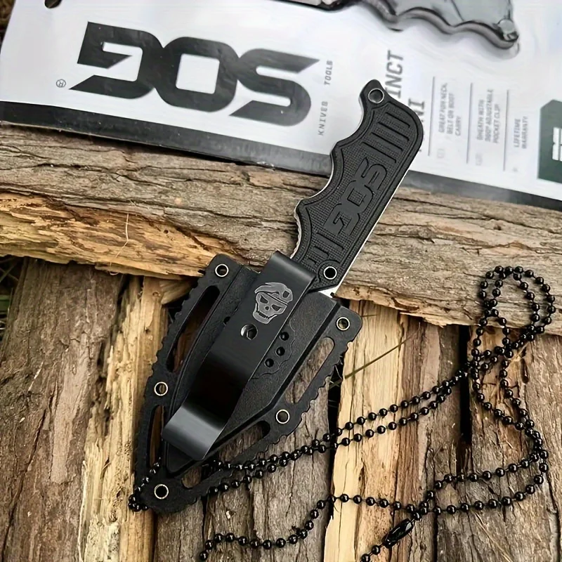 Full Tang Durable Instinct Fixed Knife G10 Handle Lightweight Mini Pocket EDC Neck Chain Multi Tools with ABS Plastic Sheath