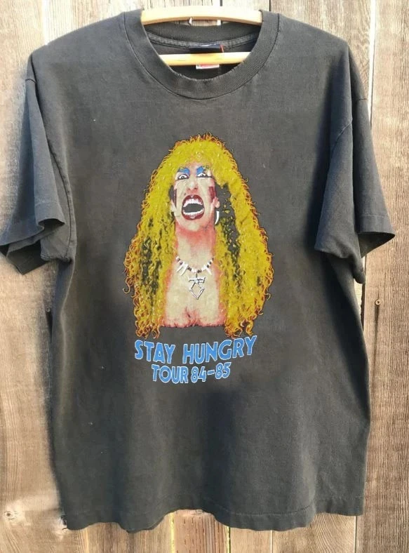 Twisted Sister Stay Hungry Tour Concert Charcoal Unisex Shirt  Graphic T Shirts Harajuku