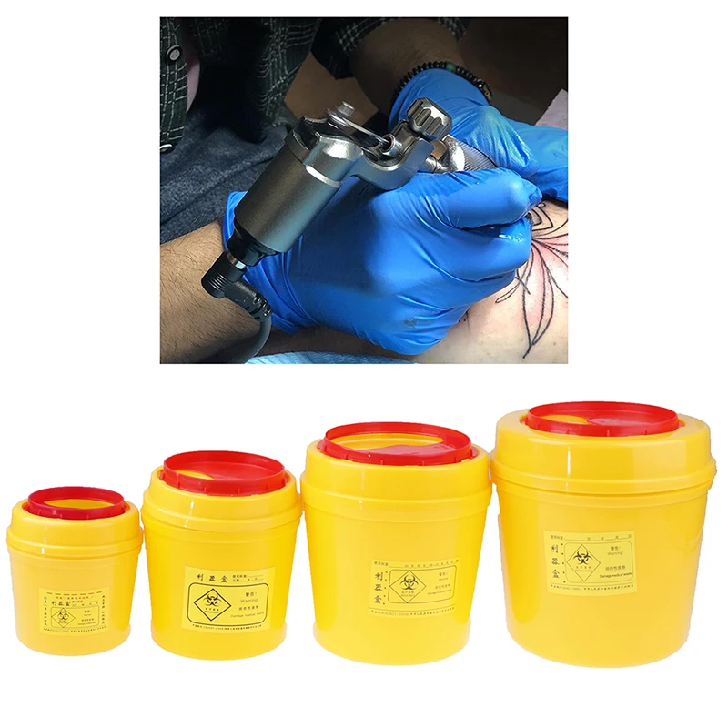 1/2/4/6L Tattoo Needles Collect Box Sharps Container Waste Barrel Trash Can