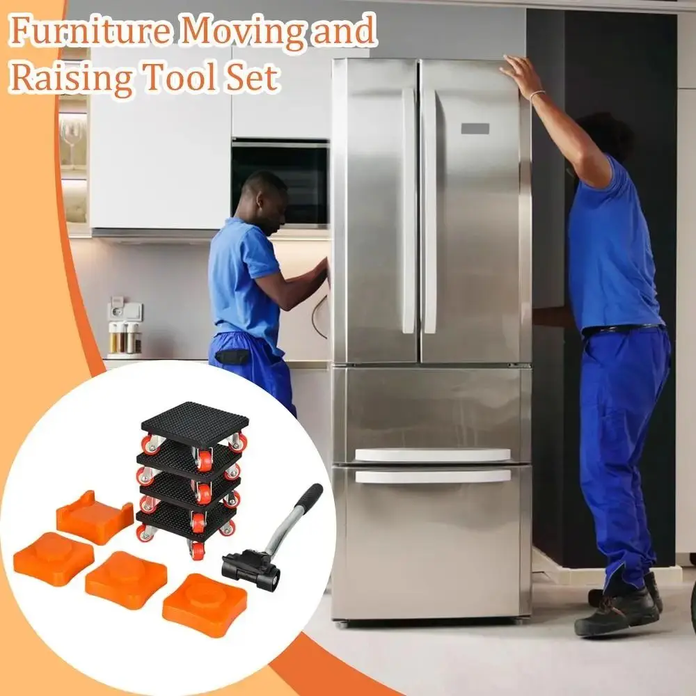 

4 Roller Furniture Lifter Heavy Duty Anti-Slip Material Roller Dollies 360 Degree Rotatable Moving Furniture Moving System