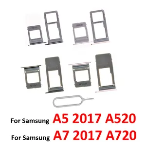 Bilashmart Phone SIM Card Tray Holder Samsung A5 2017 A520 A520F A520K A520L BackShell Micro SD SIM Card Adapter Slot A7 A720 A720F